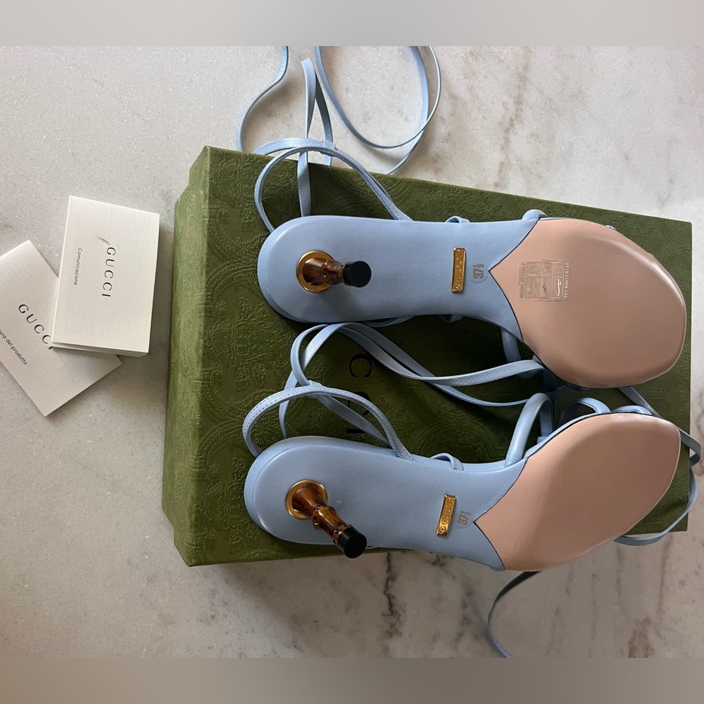 Gucci Women's Blue Strappy Sandals - Picture 5 of 12